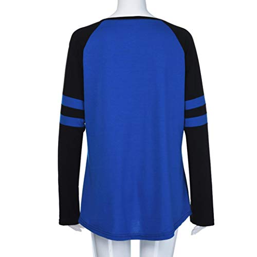 Clearance Sale Orangeskycn Women Pullover Stripe Patchwork Plus Size V Neck Tops - Thumbnail 6