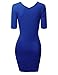Doublju Womens Plus-size Short Sleeve V-neck Rib Cotton Knit Casual Dress