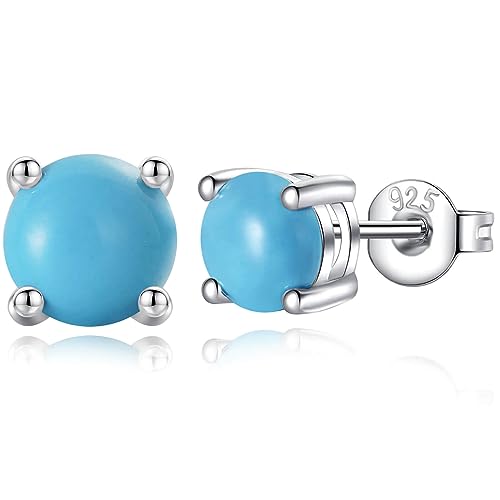 YODEWA Hypoallergenic Turquoise Stud Earrings for Women 925