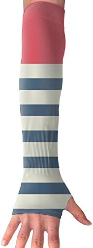 Pink Blue White Stripe Arm Sleeves UV Protection For Men Women Youth Arm Warmers For Cycling Golf Baseball Basketball