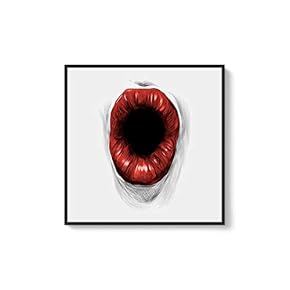 Framed Canvas Wall Art Sexy Lips Canvas Prints Home Artwork Decoration for Living Room,Bedroom - 16x16 inches