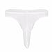 FEESHOW Mens Lingerie Silky Long Sheath Thong Bikinis Briefs Elephant Nose Pouch T-back Underwear White Large (waistline:27.5-43.0
