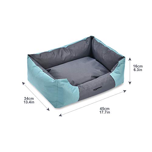 AmazonBasics WaterResistant Pet Bed Rectangular, Teal, 17.7 Inch
