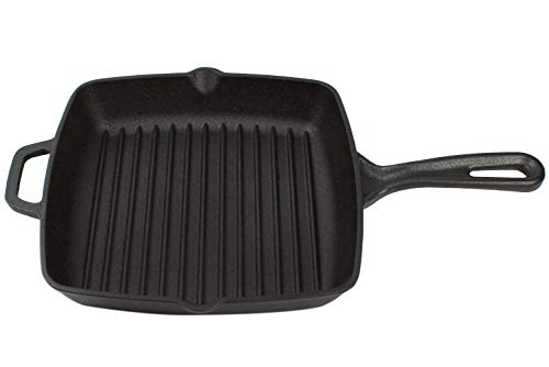 Cast Iron Grill Pan with Extra Thick Silicone Hot Handle Holder, Assist Handle Holder, Grill Scraper - Thumbnail 3