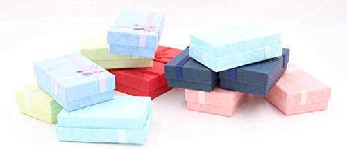 LeBeila 12pcs Paper Jewelry Gifts Boxes For Jewelry Display-Rings, Small Watches, Necklaces, Earrings, Bracelet Gift Packaging Box (Mix Color)