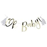 Ginger Ray Gold Foiled Oh Baby! Baby Shower Decoration Bunting - 1.5 Metre