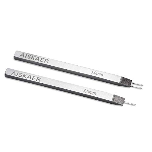 Aiskaer White Steel 3mm 1/2/4/6 Prong DIY Diamond Lacing Stitching Chisel Set Leather Craft Kits(3mm) - Thumbnail 2
