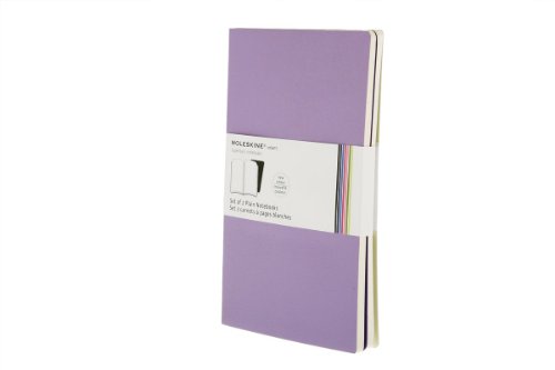 Moleskine Volant Notebook (Set of 2 ), Large, Plain, Light Violet, Brilliant Violet, Soft Cover (5 x 8.25)
