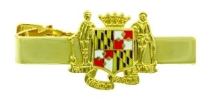 MARYLAND TIE BAR - ENAMELED & PLATED, Gold Plating, 18mm - ENAMELED & PLATED - MA Uniform Security Police Sheriff - Exclusively Sold by UNIFORM WORLD
