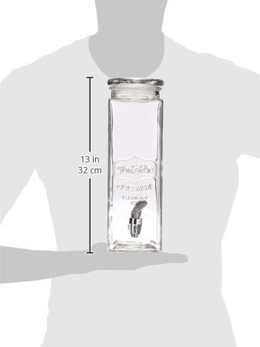 Circleware-Tall-Square-Mason-Jar-Glass-Beverage-Dispenser-with-Lid-Fun-Party-Entertainment-Kitchen-Glassware-Water-Pitcher-for-Juice-Beer-Punch-Iced-Tea-Cold-Drinks-25-Quarts-Yorkshire