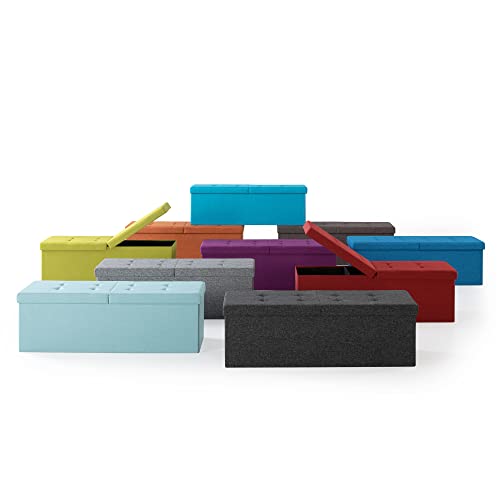 Otto & Ben 45" Storage Ottoman with SMART LIFT Top, Upholstered Tufted