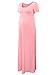 Jinson Women's Basic Maternity Soild Short Sleeve Long Maxi Dress Vestido with Empire Waist for Pregnancy