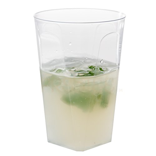 Clear Plastic Cups 10 Oz. 80 Pack Hard Disposable Cups Square