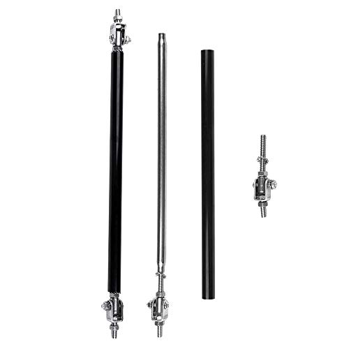 ECCPP Adjustable 7.87"-13" Black Front Bumper Lip Splitter Strut Rod Tie Support Bars Universal 2pcs