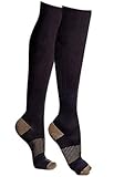 Copper Compression Knee High Recovery Support Socks, GUARANTEED Highest Copper Content! Best Copper Infused Fit Sock For Men and Women. Running, Calf, Diabetic, Swelling, Shin Splints. Mens & Womens.