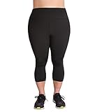 Zerdocean Women's Plus Size High Waist Tummy Control Yoga Running Capri Leggings