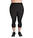 Zerdocean Women's Plus Size High Waist Tummy Control Yoga Capris Black 3X