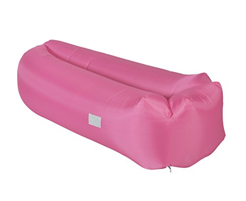 Armati Inflatable Lounger Patented Comfortable Headrest, Outdoor Air Sofa, Camp Bedding, Hammock with Carry Bag, Securing Stake and Bottle Opener (Pink)