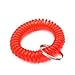 Bluecell Pack of 6 Plastic Wrist Coil Wrist band Key Ring chain for Outdoor Sport (Red)