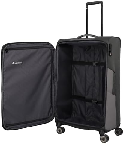 Set de valises 4 roues coque souple en matériau recyclé, tailles L/M/S + sac de voyage, VIIA : Set de trolley avec bagage à main aux dimensions IATA pour les bagages à bord