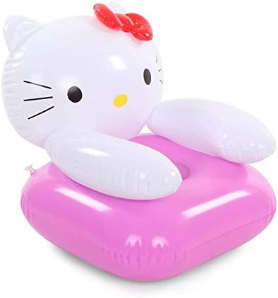 JOY STORIES™ Inflatable Small Hello Kitty Shaped Air Chair / Sofa Chair for Toddlers,Pink White - Dimensions - L: 46 x B: 46 x H: 48 cm