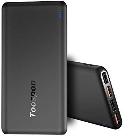 Portable Charger 20800 mAh | 4 PCS USB Ports | Super Bright Tourch| Carring Bag | 2 in 1 Cable |charge iPhone Samsung Tablet etc. (Black)