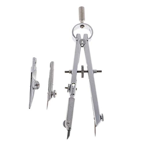 Compass for Geometry - for Math, Drawing, Drafting, School, Woodworking - Professional Metal Precision Bow Compass - Extra Replace Parts