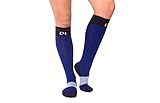 C4 Equestrian Horse Riding & Tall Boot Over the Calf Knee High Socks for Women (Navy)