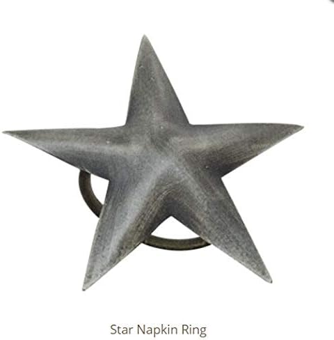 Napkin Ring Set of 4 Galvanized Star Barn Roof Metal Star Napkin Ring Country Style Dinning Table Setting Decor