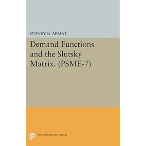 Demand Functions and the Slutsky Matrix. (PSME-7), Volume 7 (Princeton Legacy Library)