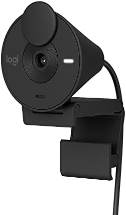 Logitech Brio 301 Full HD Webcam with Auto Light Correction, Show Mode, Noise Reduction Mics, Privacy Cover, Works with Microsoft Teams, Google Meet, Zoom, Nintendo Switch 2 new GameChat mode - Black
