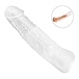 Condom Extender, James Love Crystal Soft Penis Extender Enlarger Sleeve Condom Sexual Delay Ejaculation Toy for Men (Lengthen 70MM) (Clear)