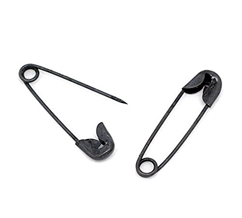 Dealglad Exquisite Small 19mm Metal Sewing Clothing Accessories Trimming Fastening Safety Pins (Black, 1000Pcs)