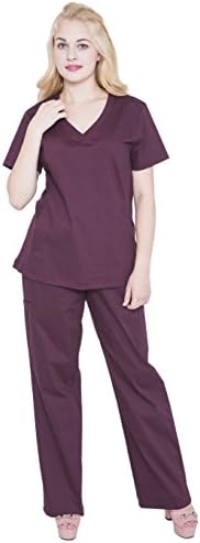 Stretch Women Nurse Scrubs Set - Pandamed Rib Panel Nursing Scrubs Uniforms JY1604