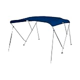 MSC 3 Bow Bimini Boat Top Cover with Rear Support Pole and Storage Boot, Color Grey, Pacific Blue, Burgundy,Navy,Beige,Forest Green Available (Navy, 3 Bow 6'L x 46" H x 73"-78" W)