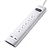 AUKEY Surge Protector with 5 Outlets and 2 USB Charging Ports, 600 Joules Power Strip with 5ft Power Cord | ETL Certified - White