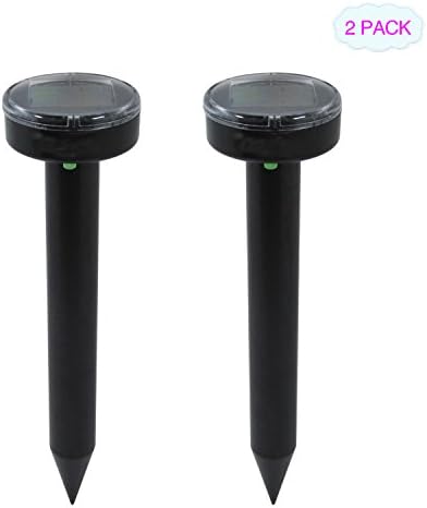 XIAXIA 2pieces Mole Repellent Solar Gopher Repellent Vole Repellent Rodent Repellent Ultrasonic Mice Repellent Ultrasonic Pest Repeller Rat Repellent Pest Control