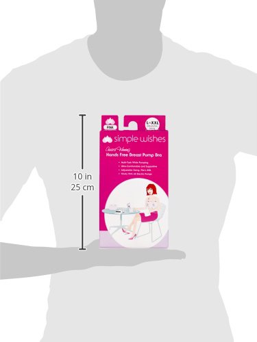 Simple Wishes Hands-Free Breastpump Bra, Pink, X-Small-Large