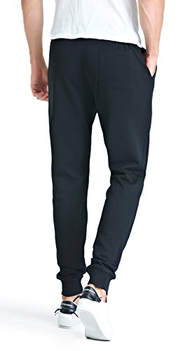 Bertte Men's Slim-Boys Jogger, Black Medium - Thumbnail 5