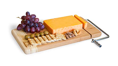 Topline Bamboo Cheese Board with Wire Slicer