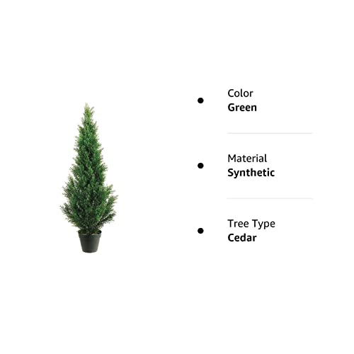 One 3 Foot Outdoor Artificial Cedar Topiary Tree Potted UV Rated Plant