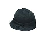 Genuine G.I. Black Wool Jeep Cap, Knit Cap with Visor