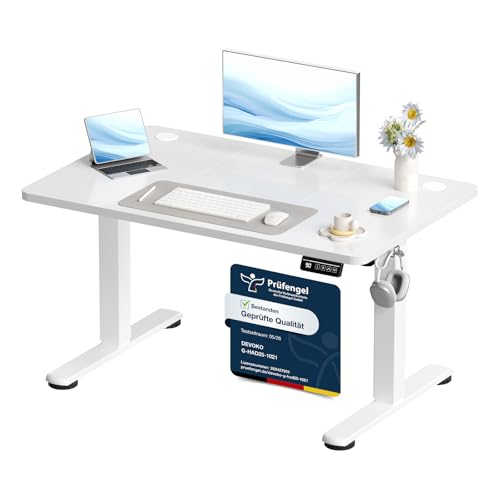 Devoko Elektrisch Höhenverstellbarer Schreibtisch 110 x 60cm,Weiß