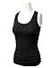 DRESSIS Women's Basic Sleeveless Scoop Neck Racerback Slim Solid Tank Top BLACK L
