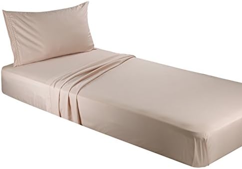 Bed Sheet Set - Luxury Super Soft Brushed Microfiber - Allergy Free - Machine Washable - Wrinkle and Fade Resistant- 4-Piece (California King, Beige Cream)