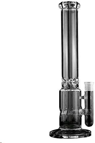 DIORSQT-11.5 Inch Pipe, Glass Large Water Tank, Silver Gray Straight Water Bottle.