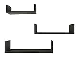 EWEI'S HomeWares 3 Floating U Shelves, Espresso Finish (Kitchen)