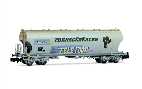 ARNOLD HN6705 F-MISA, 4-Achser Getreidewagen (abgerundete Wände) Hirse mit Graffiti Telefoot, ep.VI Güterwagen