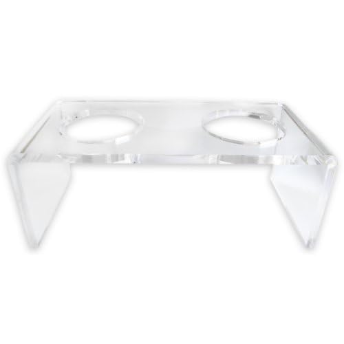 Best Platinum Pets 5 Star Modern Solid Acrylic Cat Feeder With 2