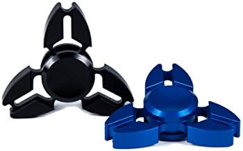 Fidget Spinner Fidget Toys Hand Spinner Crab Shape High Speed Metal Tri Spinner Case Included Made With Aluminum Alloy Gift For Adult Children No-noise Stress Relief 2 Pack By Kaily (Black / Blue)